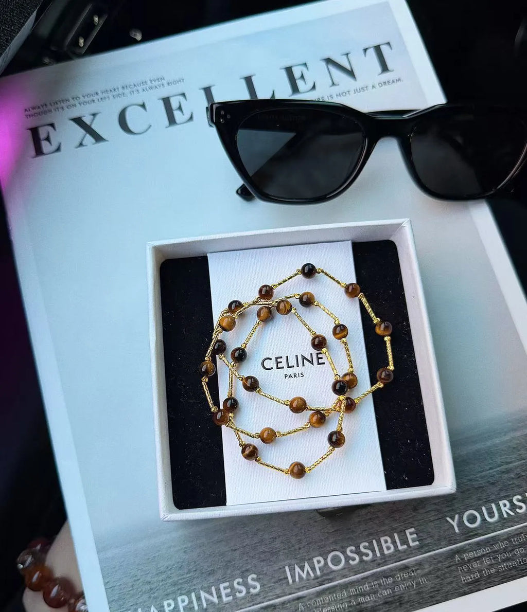 Golden Tiger Eye Triple-Wrap Bracelet