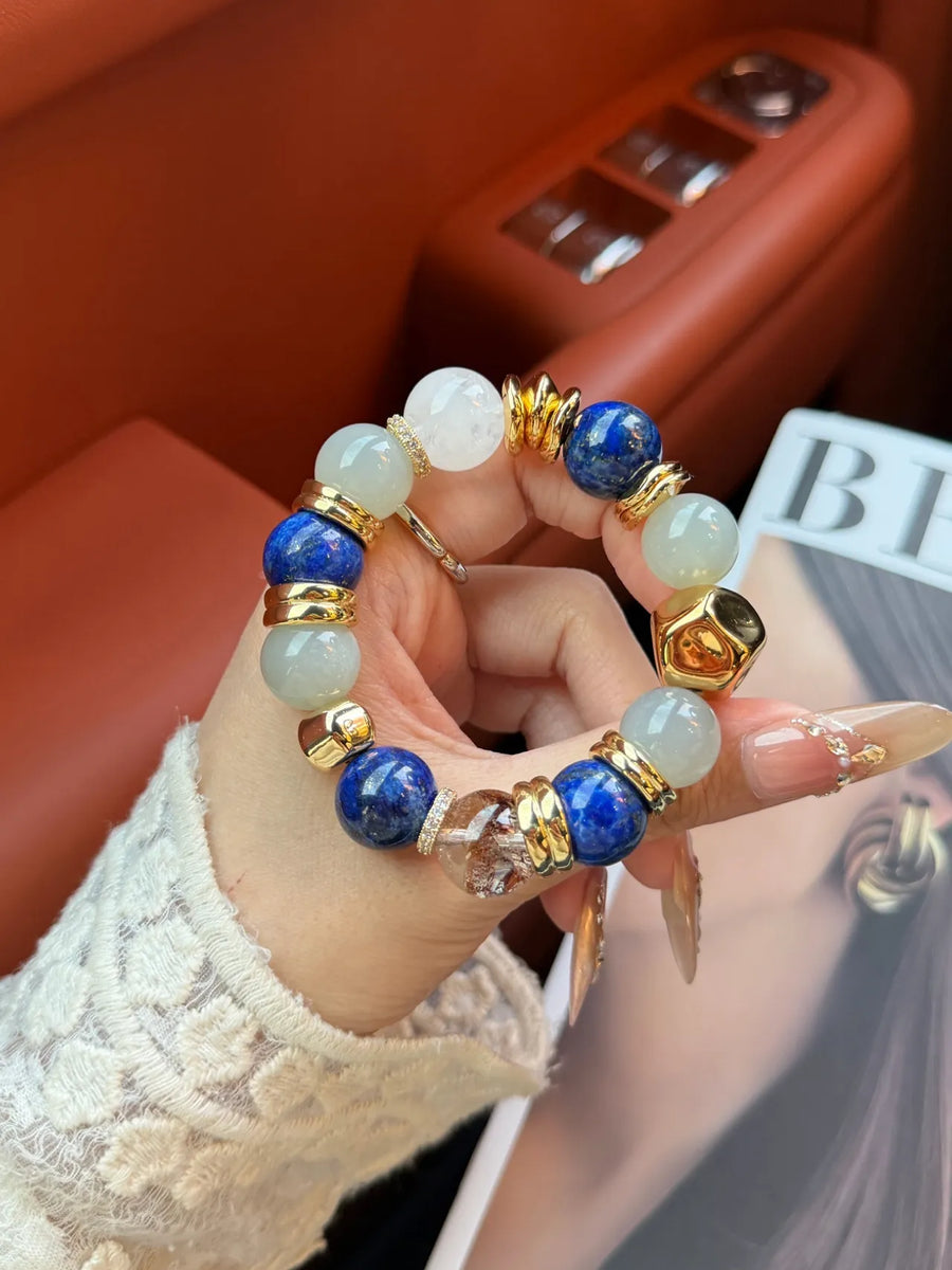 Blue Porcelain Lapis Lazuli Bracelet