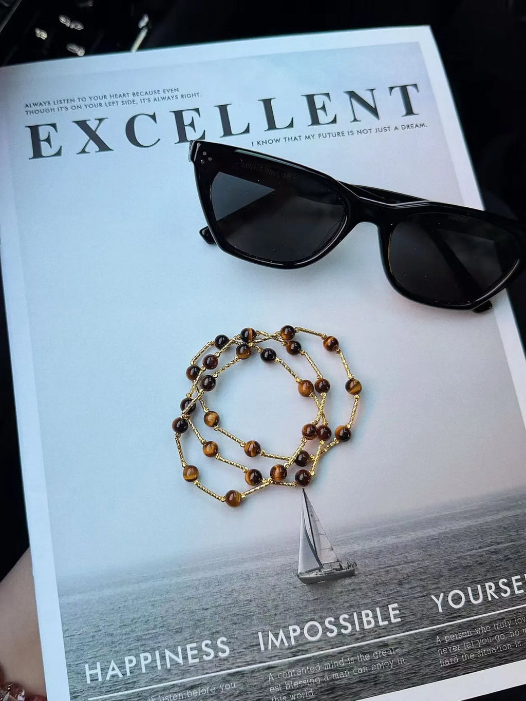 Golden Tiger Eye Triple-Wrap Bracelet