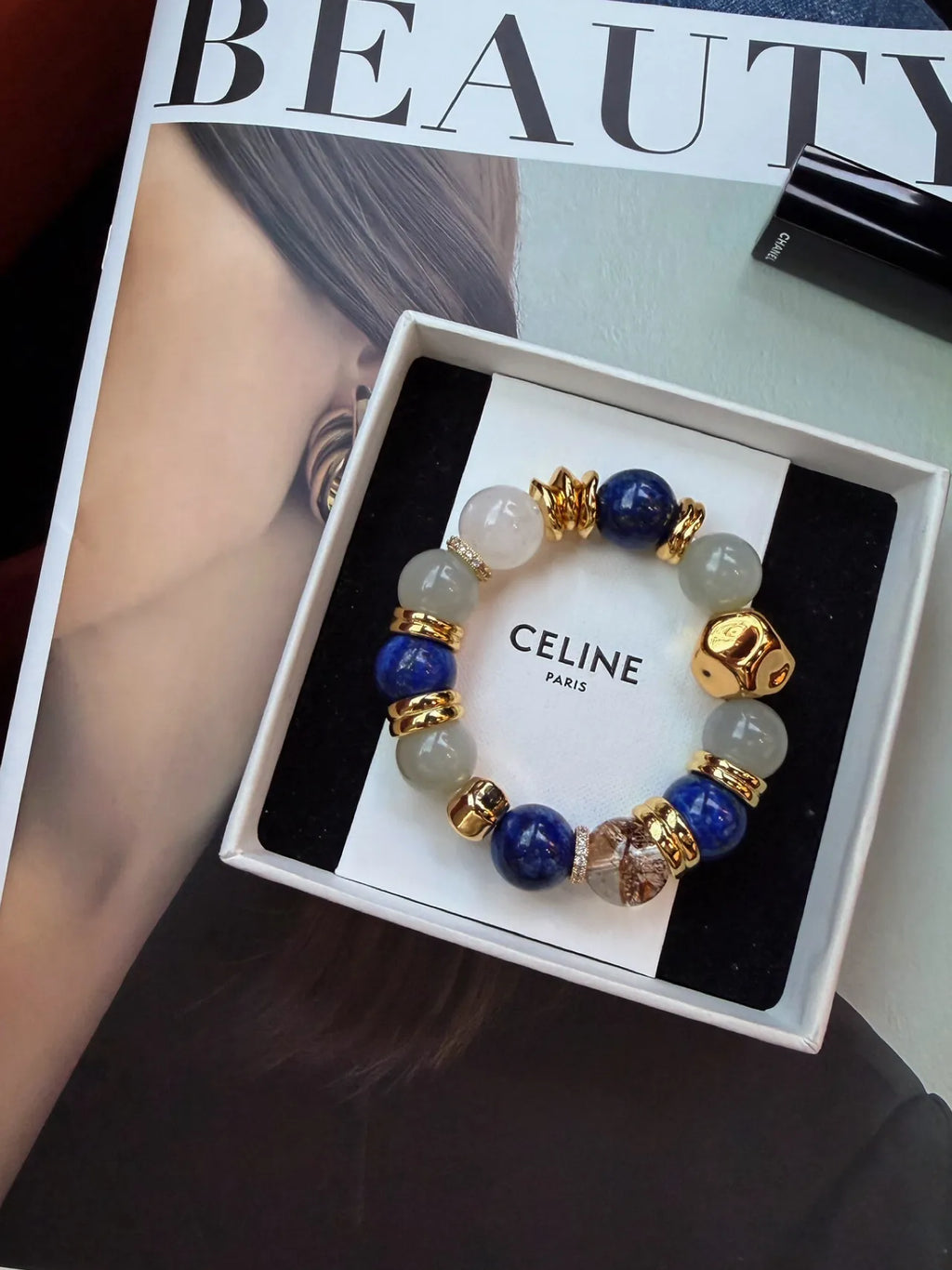 Blue Porcelain Lapis Lazuli Bracelet