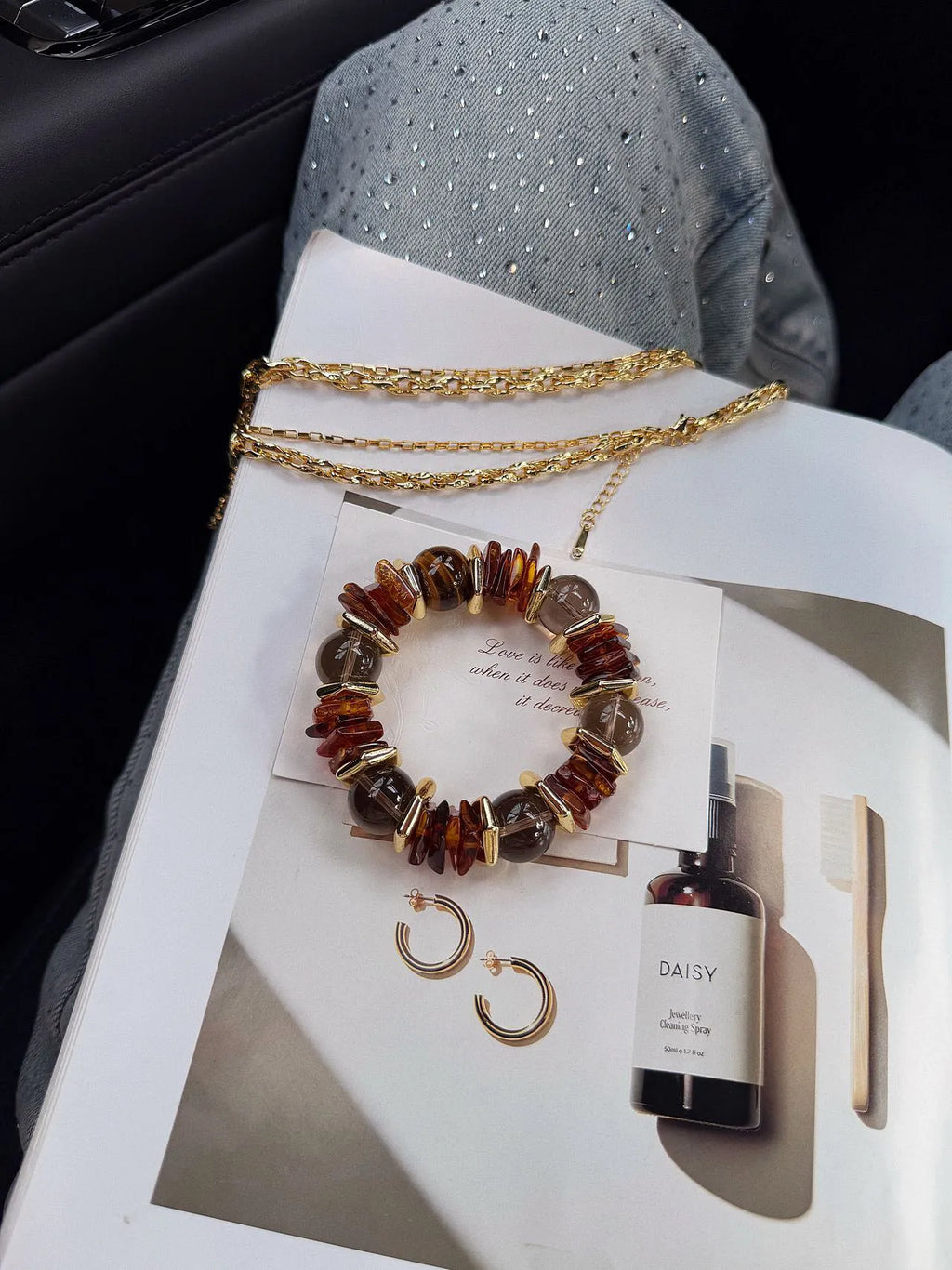 Amber Aura Vintage Crystal Bracelet