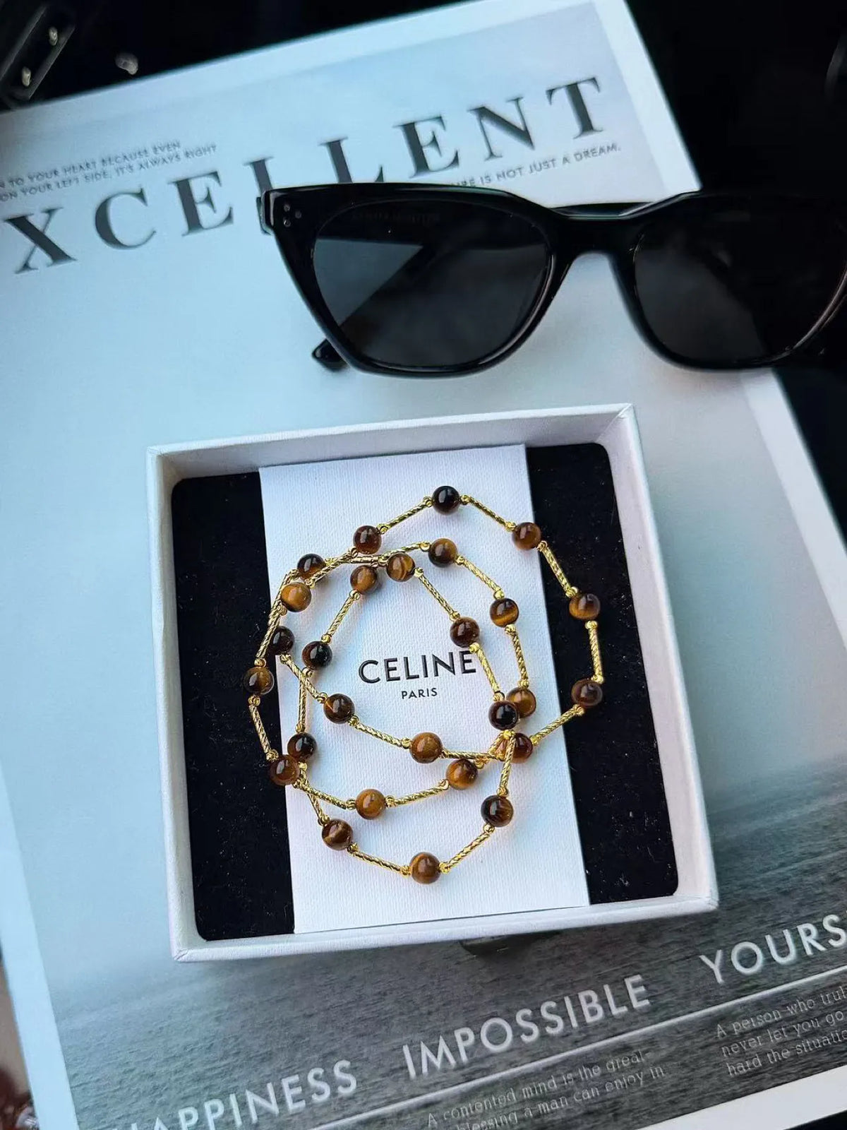 Golden Tiger Eye Triple-Wrap Bracelet