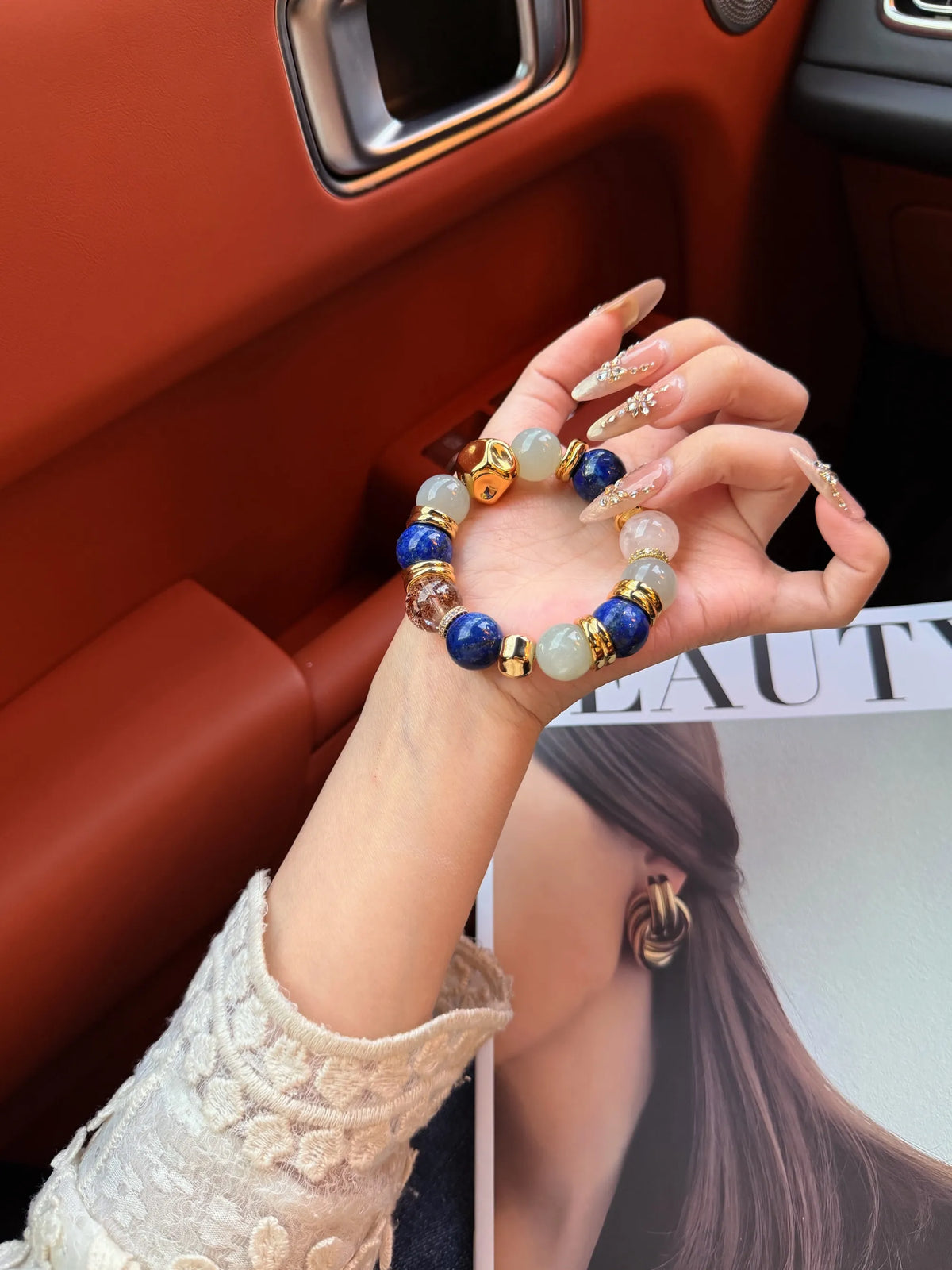 Blue Porcelain Lapis Lazuli Bracelet