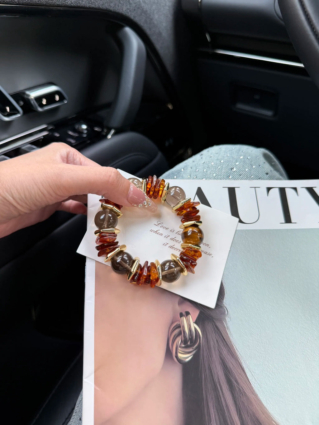 Amber Aura Vintage Crystal Bracelet