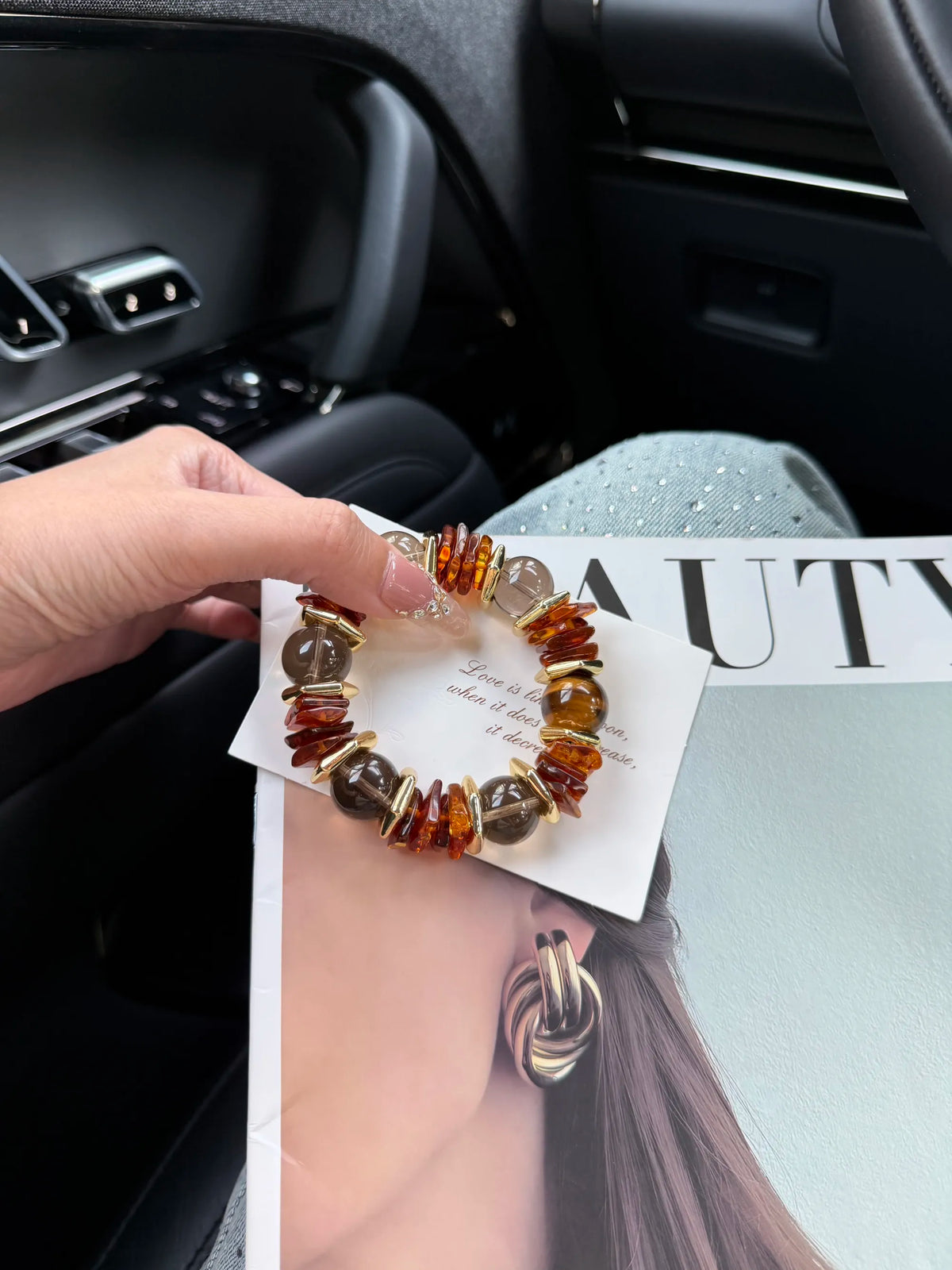 Amber Aura Vintage Crystal Bracelet