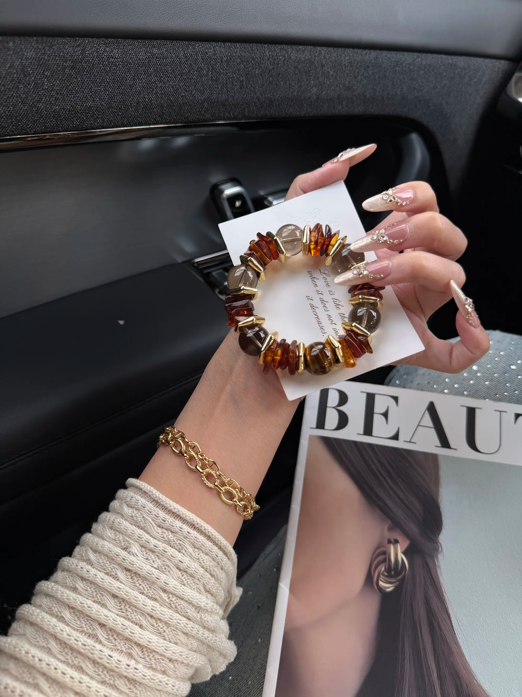 Amber Aura Vintage Crystal Bracelet