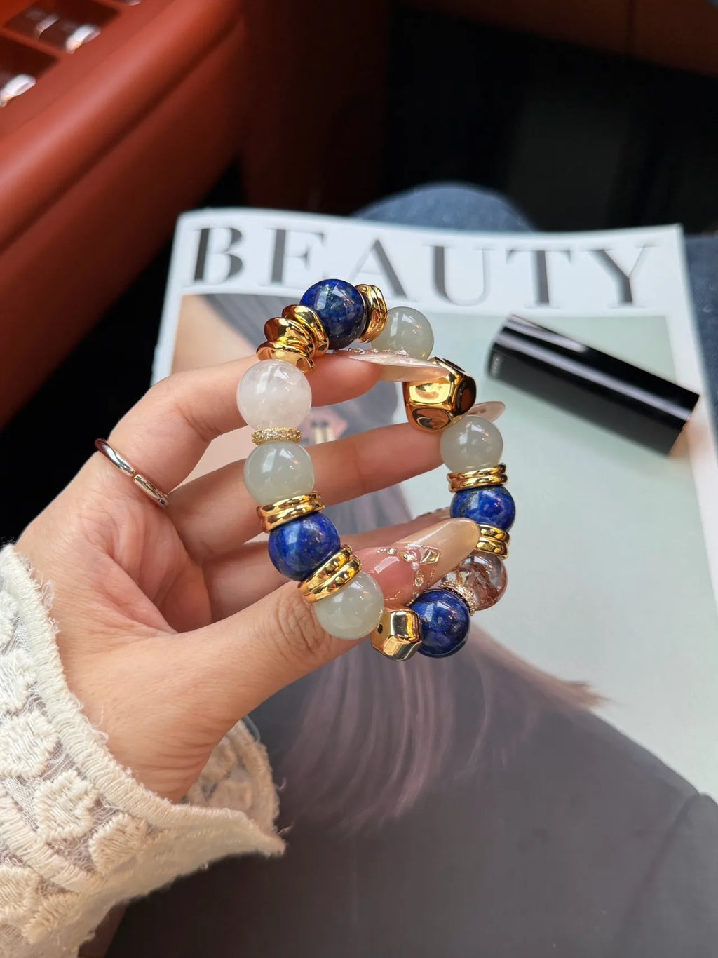 Blue Porcelain Lapis Lazuli Bracelet