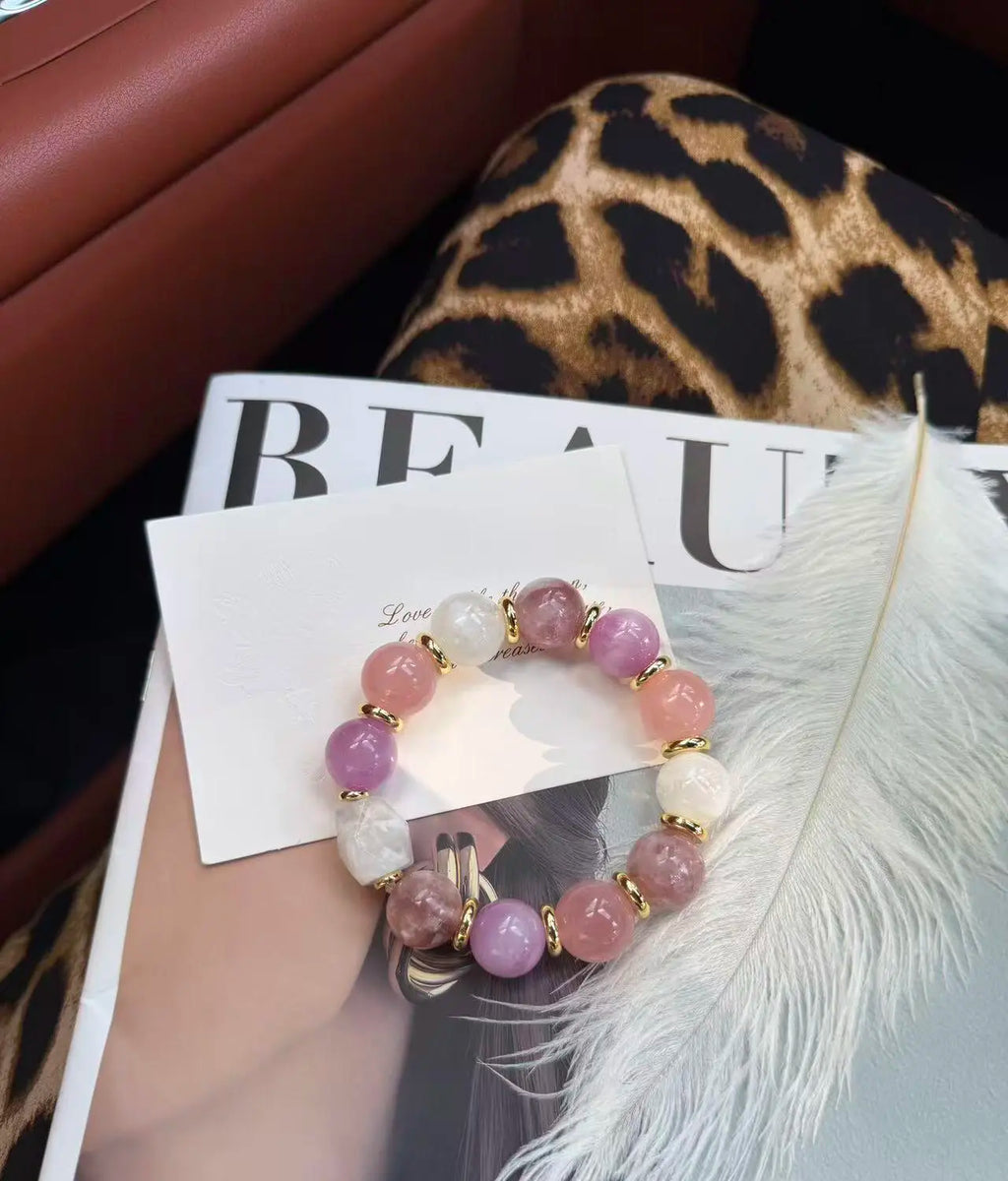 Twilight Peach Pink Crystal Bracelet