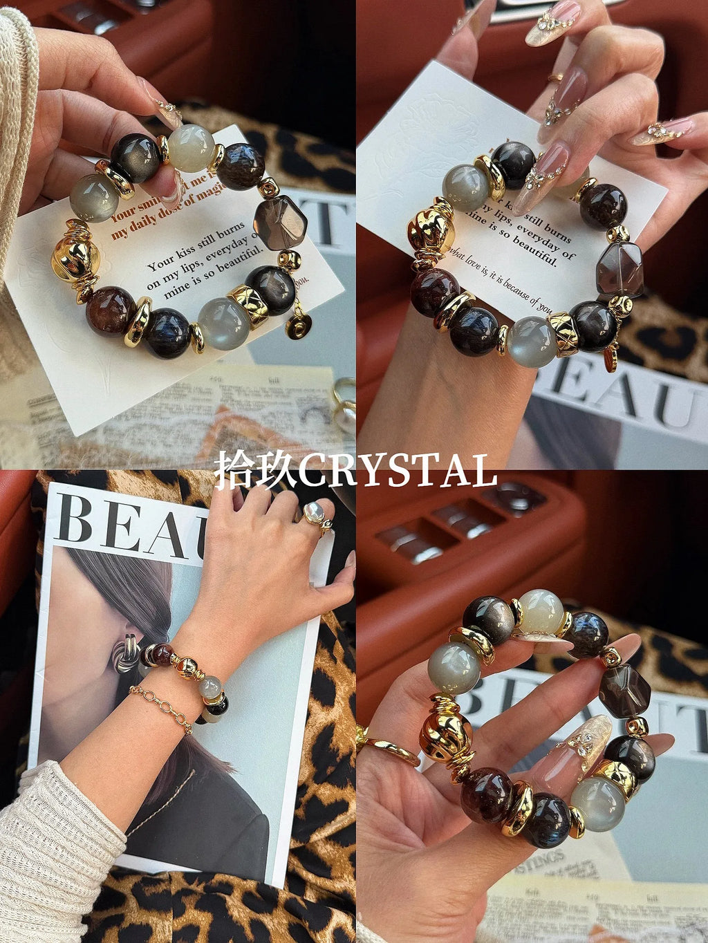 Dark Knight Silver Moonstone Bracelet