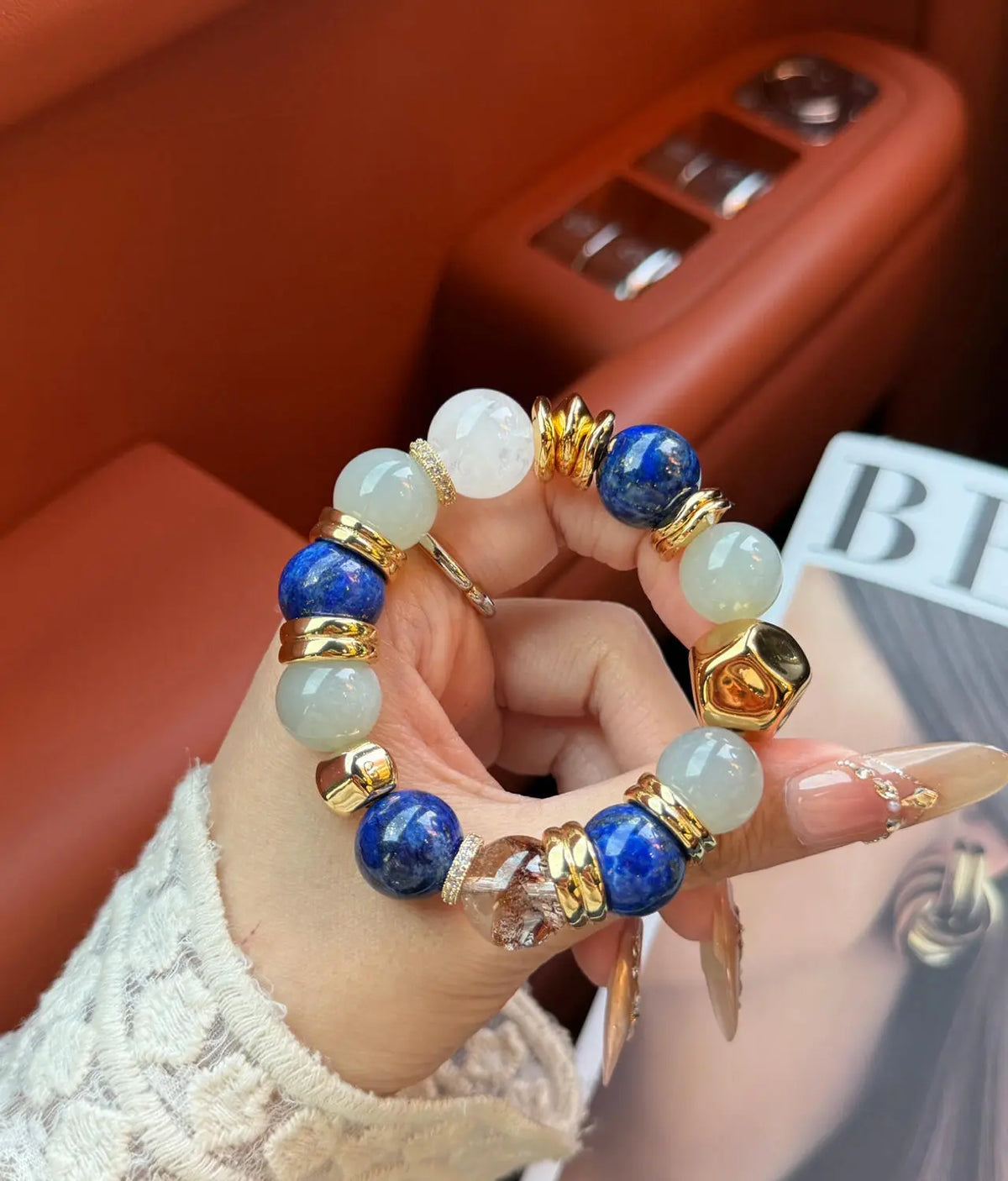 Blue Porcelain Lapis Lazuli Bracelet