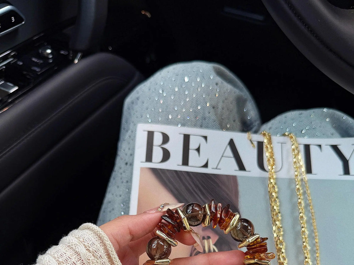 Amber Aura Vintage Crystal Bracelet