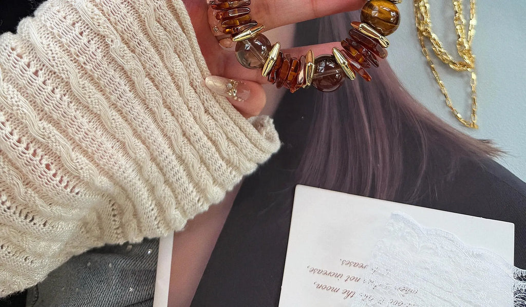 Amber Aura Vintage Crystal Bracelet