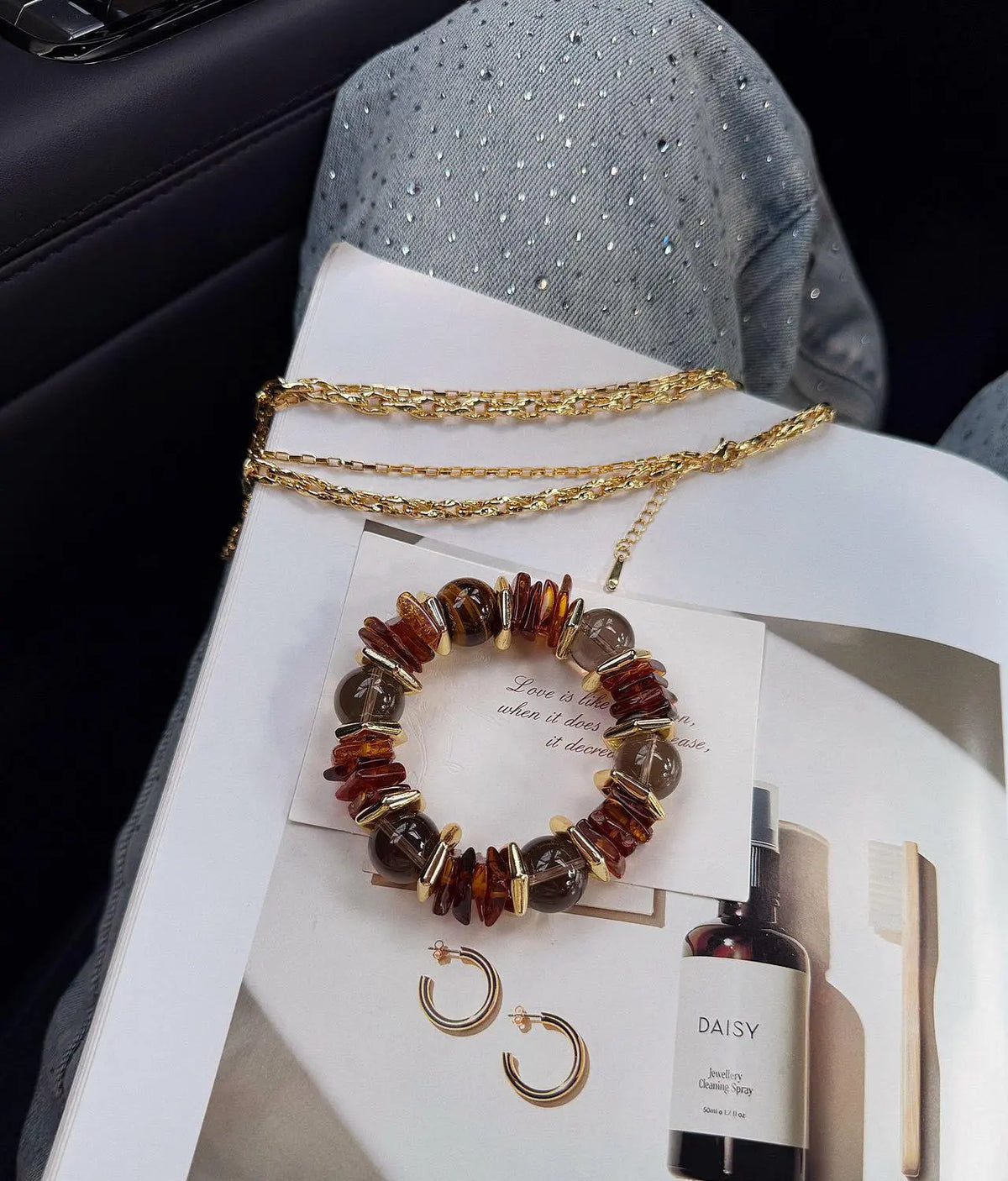 Amber Aura Vintage Crystal Bracelet