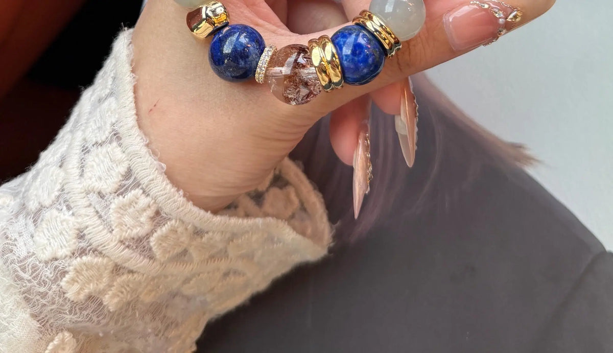 Blue Porcelain Lapis Lazuli Bracelet