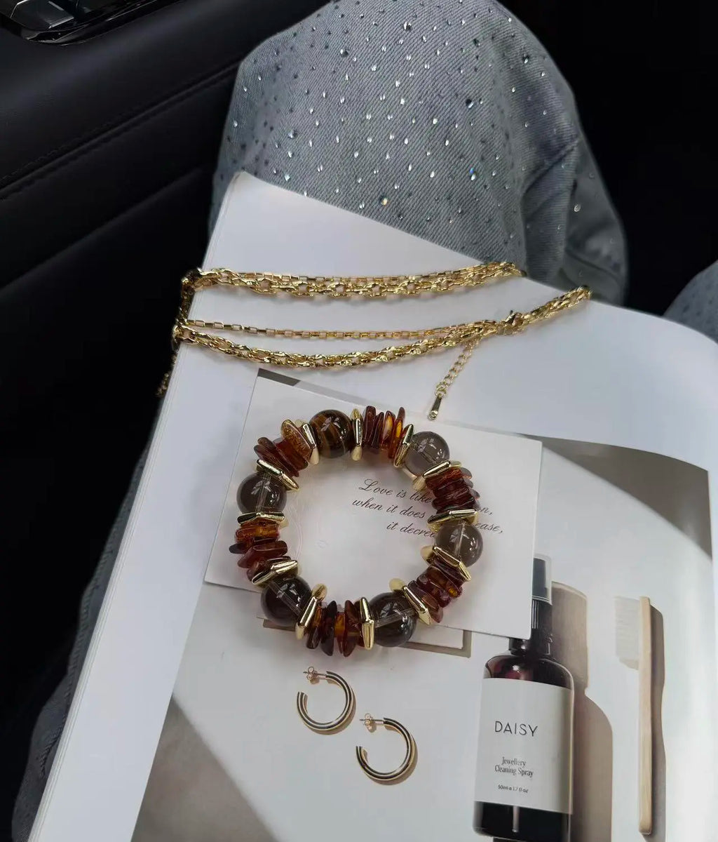 Amber Aura Vintage Crystal Bracelet