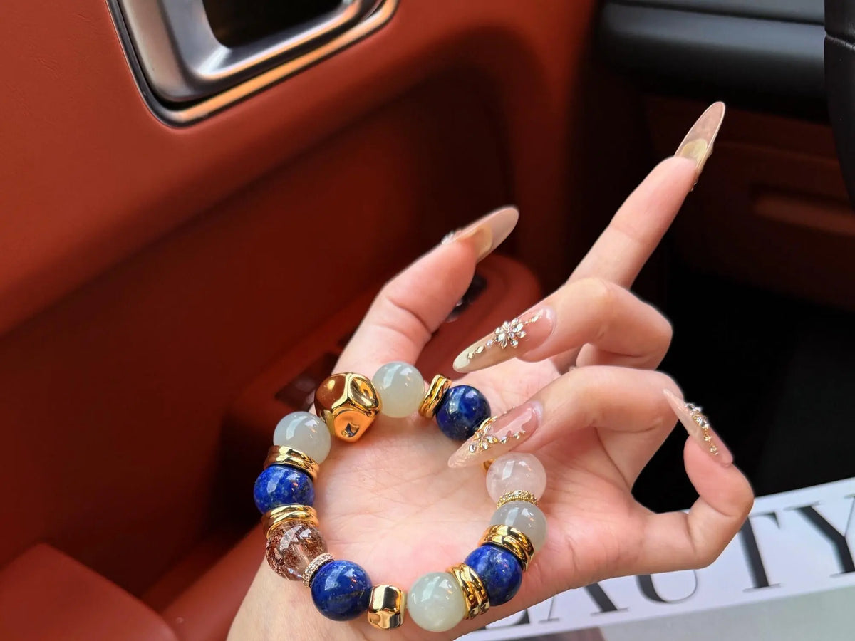 Blue Porcelain Lapis Lazuli Bracelet