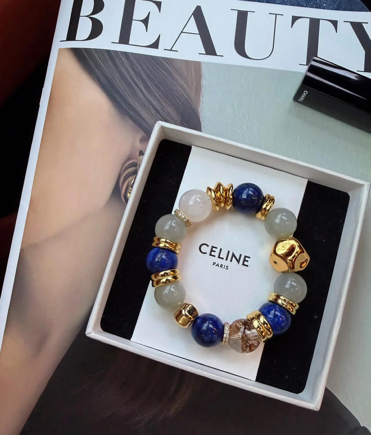 Blue Porcelain Lapis Lazuli Bracelet
