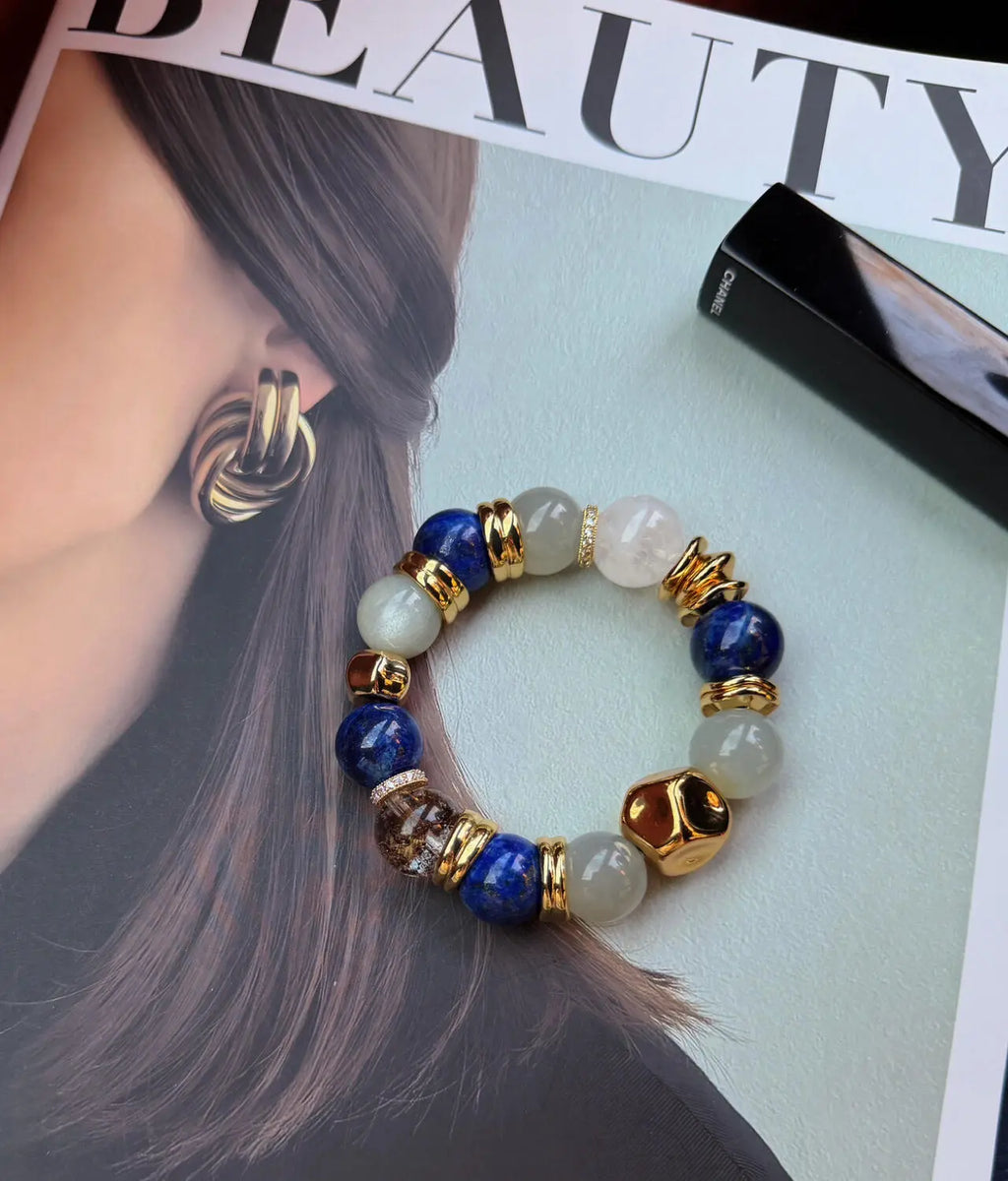 Blue Porcelain Lapis Lazuli Bracelet