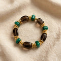 Clear Mist Malachite Smoky Quartz Bracelet