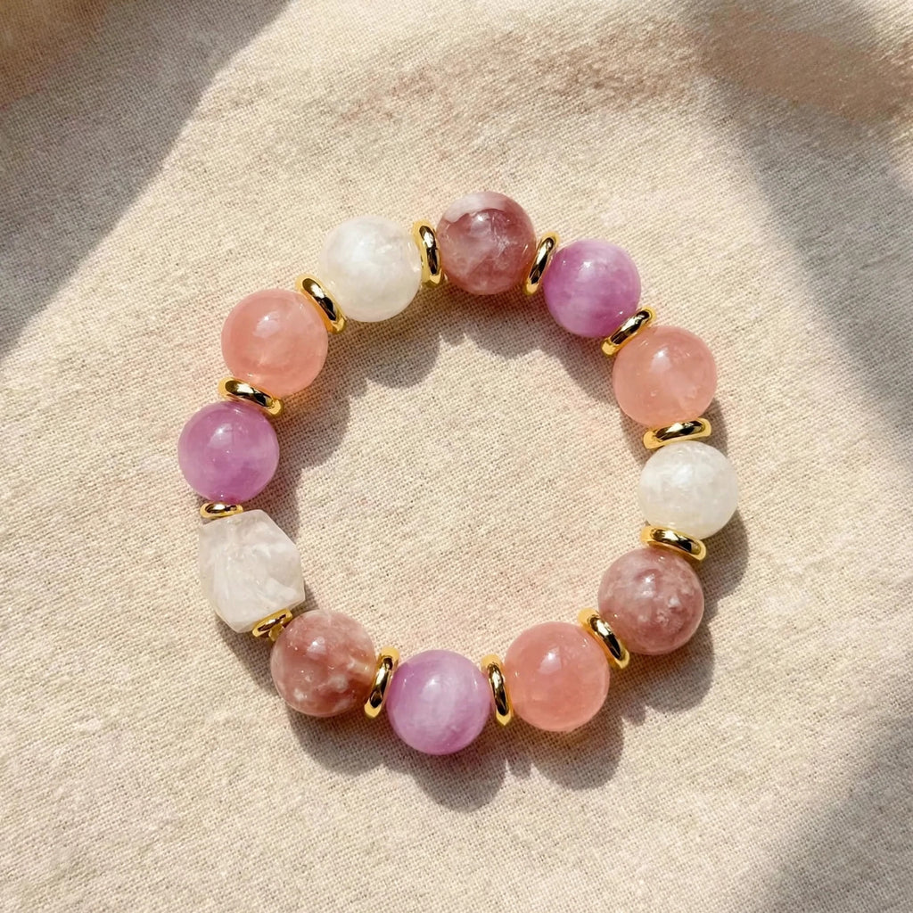 Twilight Peach Pink Crystal Bracelet
