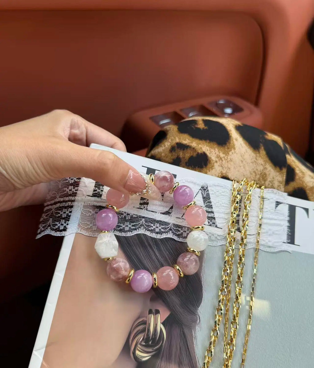 Twilight Peach Pink Crystal Bracelet