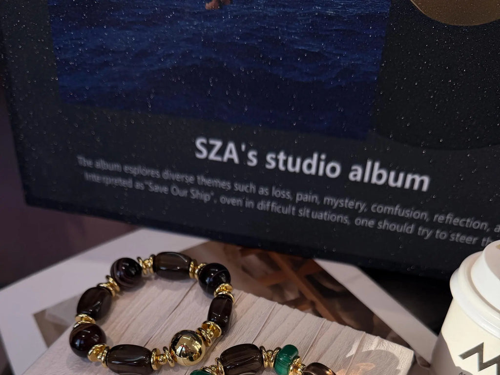 Clear Mist Malachite Smoky Quartz Bracelet