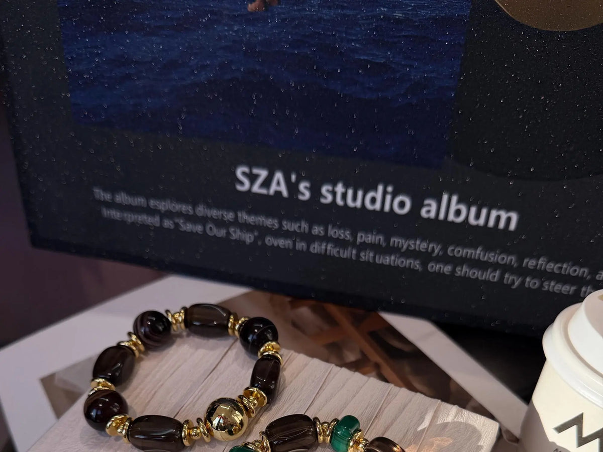 Clear Mist Malachite Smoky Quartz Bracelet