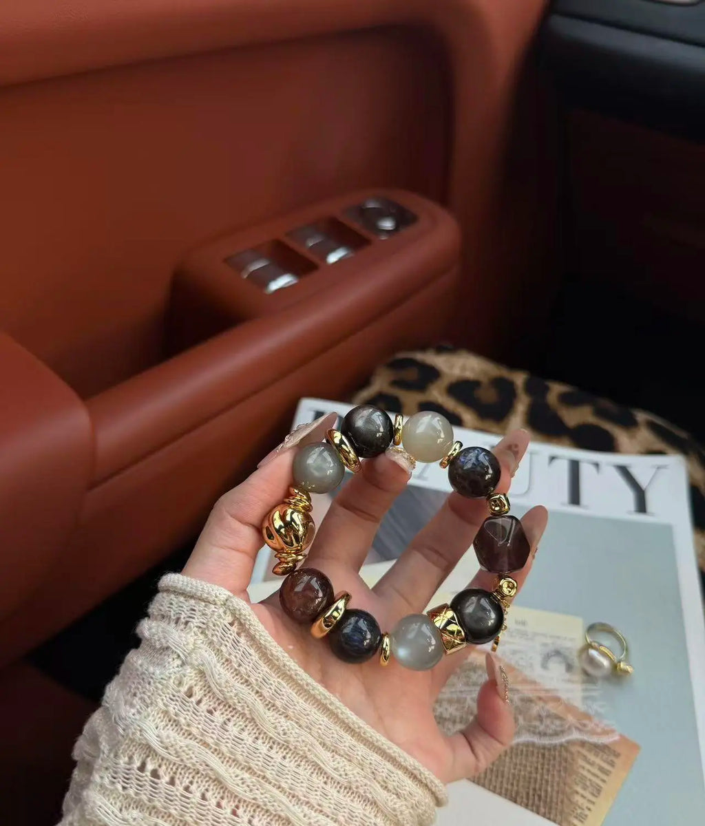 Dark Knight Silver Moonstone Bracelet