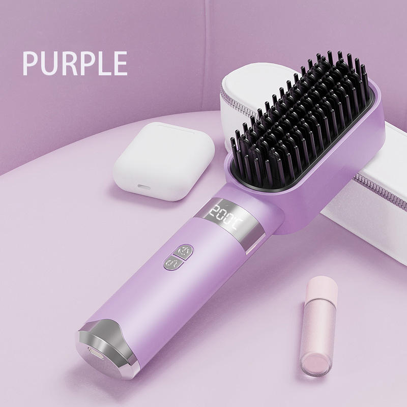 Long-Handle Heated Straightening Brush