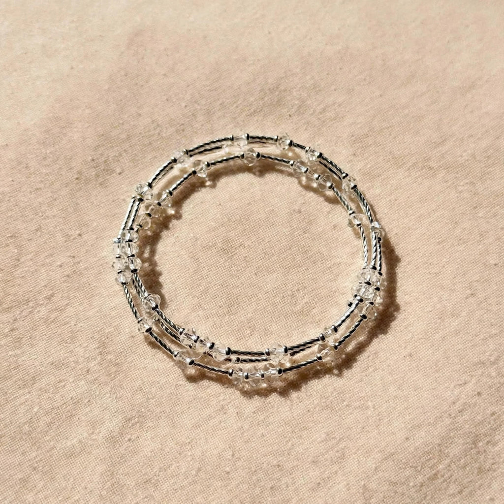 Silver Heart Triple-Wrap Bracelet