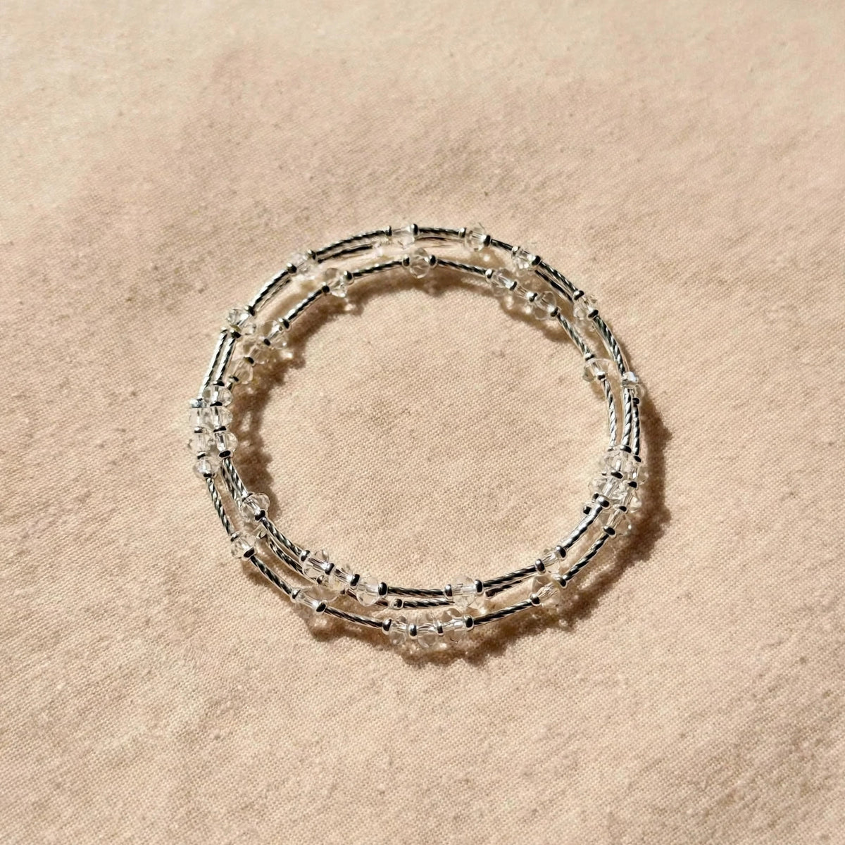 Silver Heart Triple-Wrap Bracelet