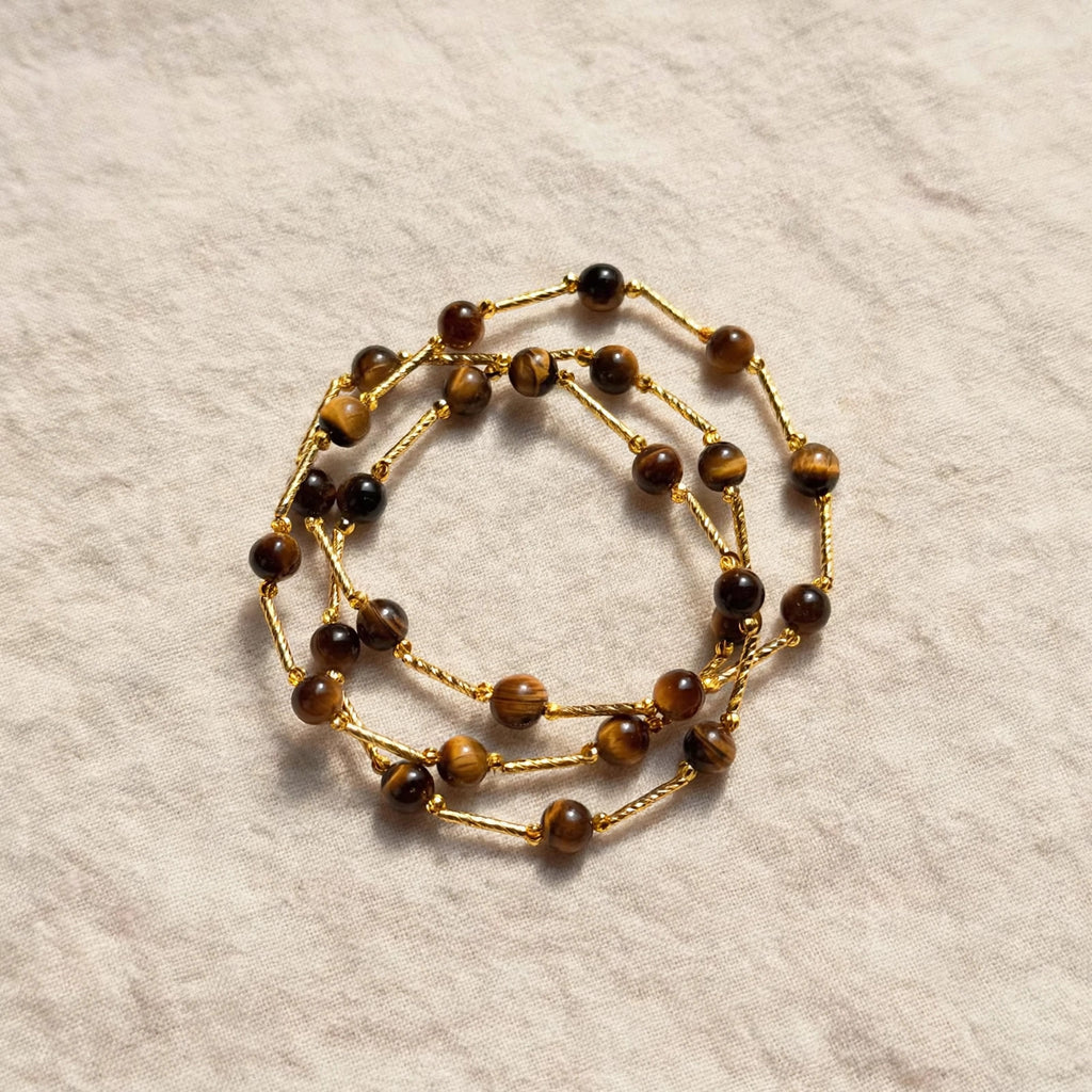 Golden Tiger Eye Triple-Wrap Bracelet