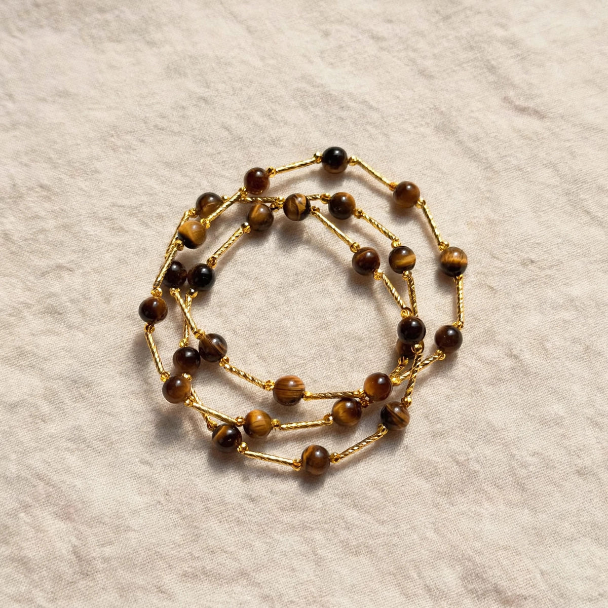 Golden Tiger Eye Triple-Wrap Bracelet